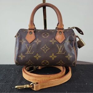 LOUIS VUITTON Vintage Monogram Mini Sac HL Speedy + Authentic strap and lock
